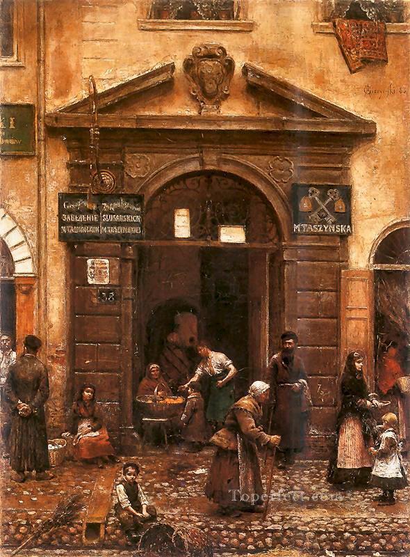 brama na starym mie cie 1883 Aleksander Gierymski Realism Impressionism Oil Paintings